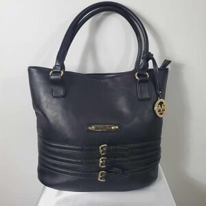 Versace Black Women's Handbag with Gold Accents